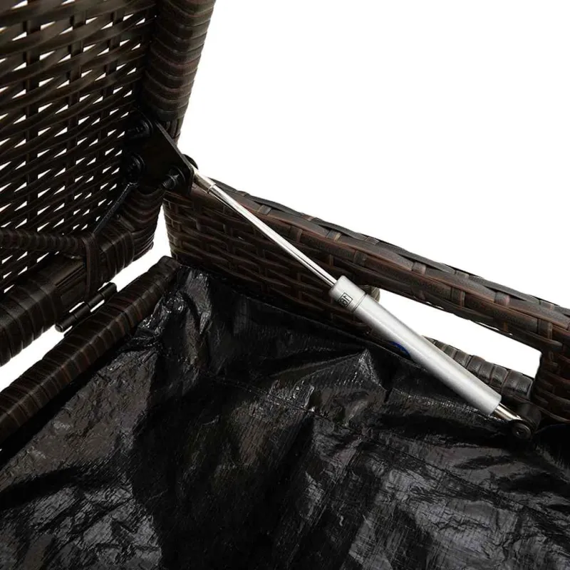 Lauko laikymo suolas su pagalvėlėmis rudos spalvos 100 cm