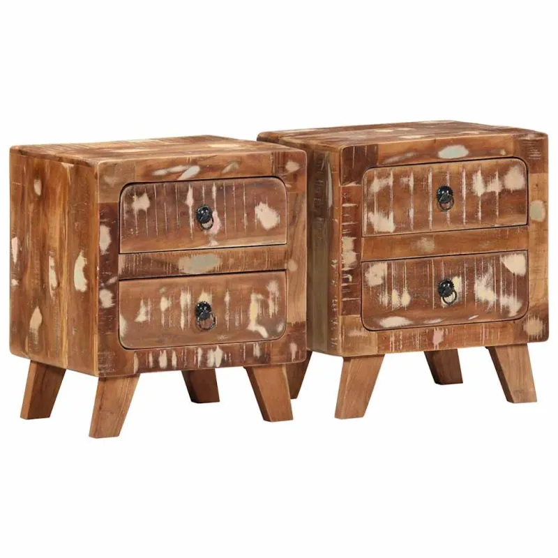 naktinė spintelė 2 vnt 40x32x46 cm perdirbta medžio masyvo