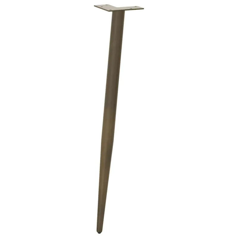 Konsolinio stalo kojelės, kūginės, 4 vnt., natūralus plienas, 72-73 cm, plienas
