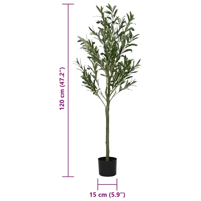 Dirbtinis alyvmedis, žalios spalvos, 120cm, 450 lapų