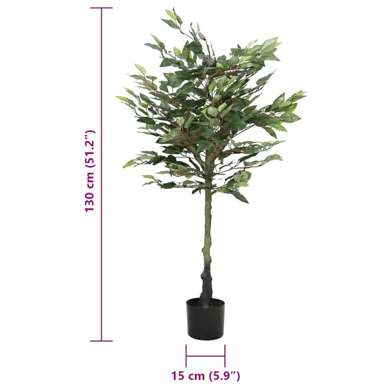 Dirbtinis fikusas, žalios spalvos, 130cm, 480 lapai