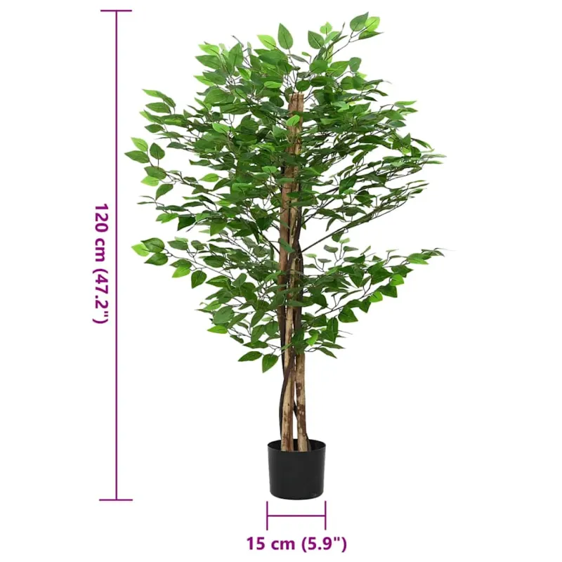 Dirbtinis fikuso augalas, žalios spalvos, 120cm, 788 lapai