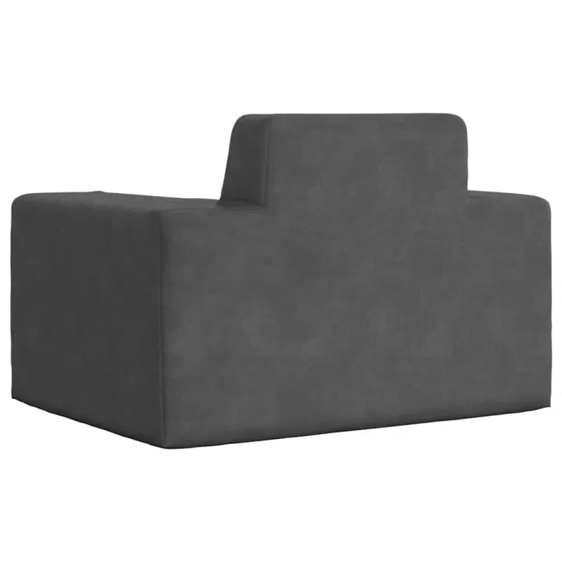 Vaikiška sofa, antracito spalvos, minkštas pliušas