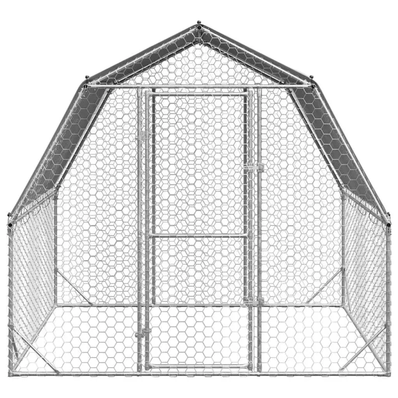 Vištienos bėgimas su stogu, 2,5x2x2,25m, galvanizuotas plienas