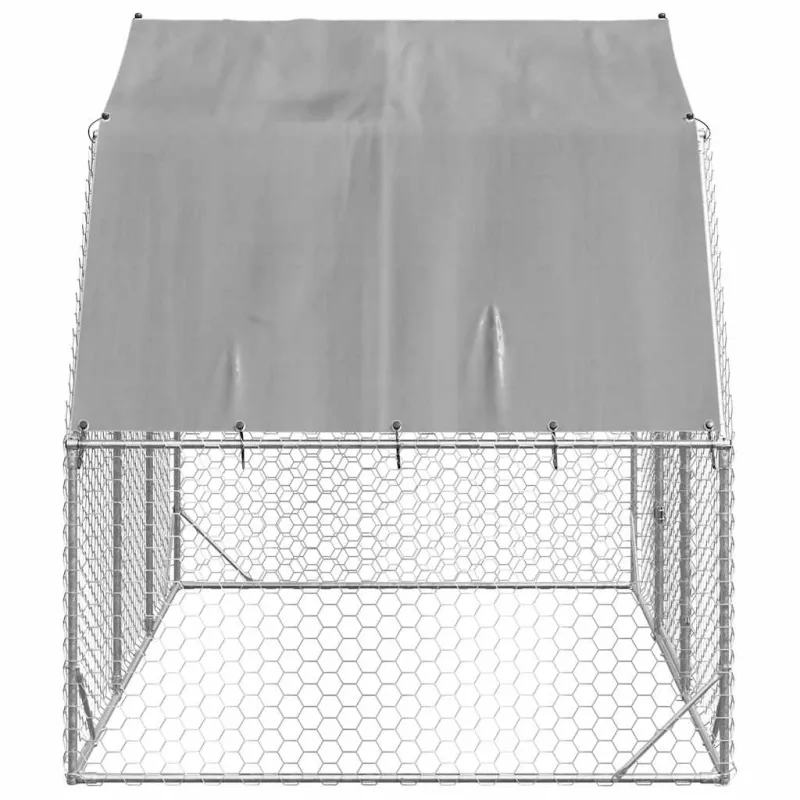 Vištienos bėgimas su stogu, 2,5x2x2,25m, galvanizuotas plienas