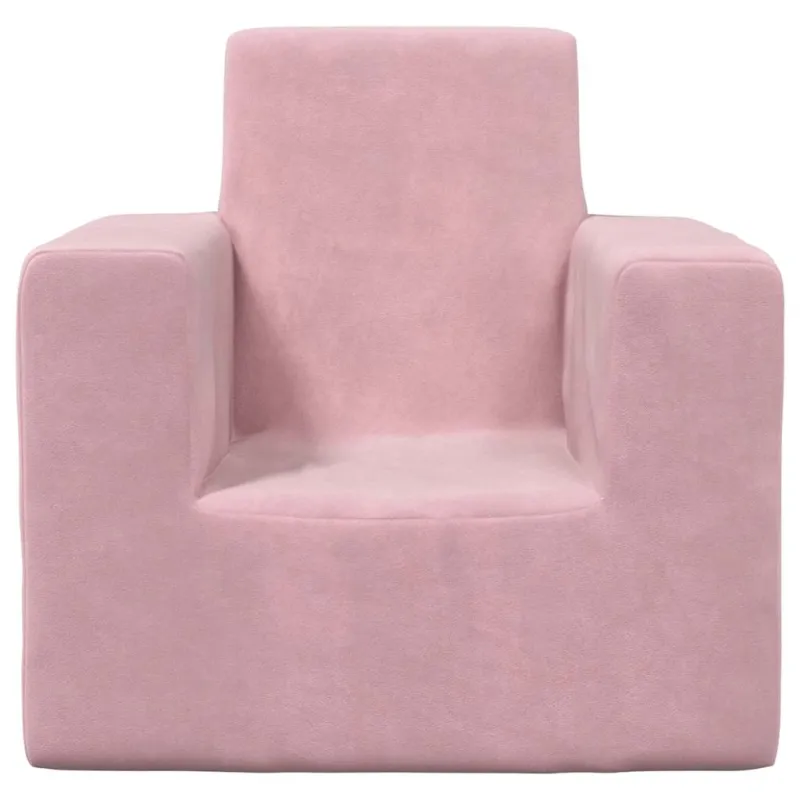 Vaikiška sofa, rožinės spalvos, minkštas pliušas