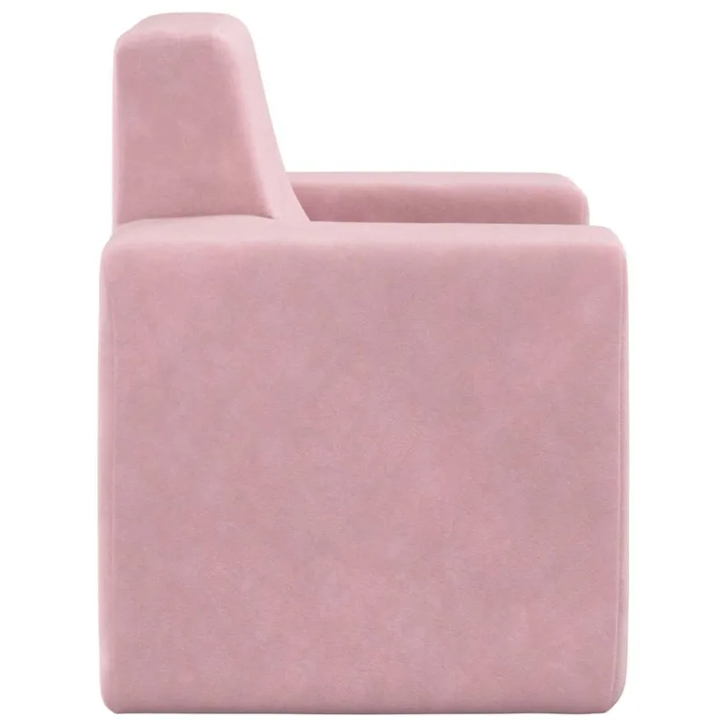 Vaikiška sofa, rožinės spalvos, minkštas pliušas
