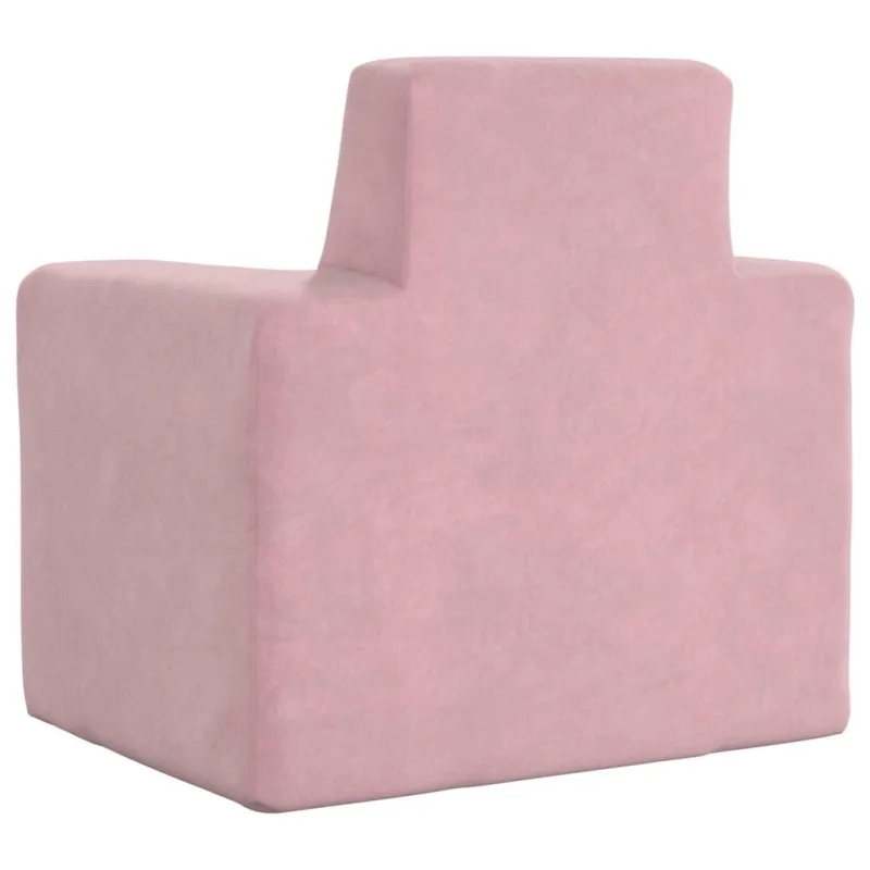 Vaikiška sofa, rožinės spalvos, minkštas pliušas