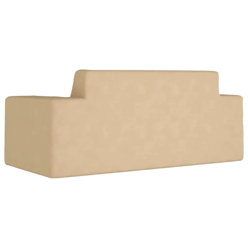 Dvivietė vaikiška sofa, kreminės spalvos, minkštas pliušas