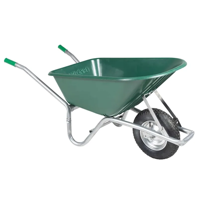 Wheelbarrow Green 90 L 150 kg Cinkuotas plienas ir plastikas
