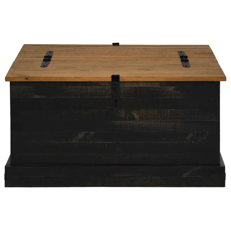 laikymo skrynia HALDEN juoda 91x91x47 cm medžio masyvo pušis