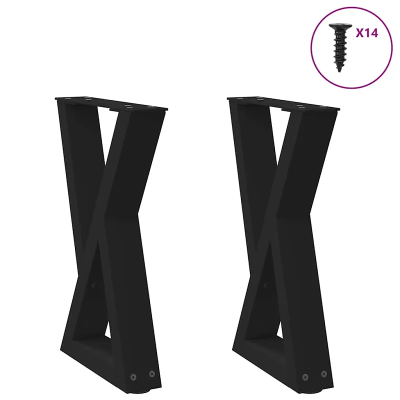 Kavos staliuko kojelės, 2 vnt., juodos, 28x(42-43,3) cm, plienas