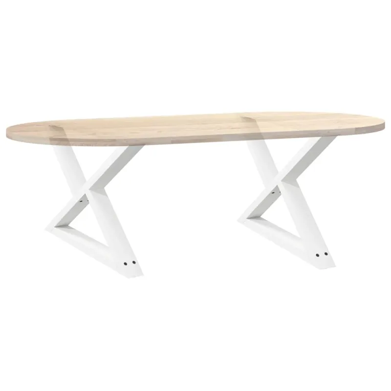 Kavos staliuko kojelės, 2 vnt., baltos, 70x(42-43,3) cm, plienas