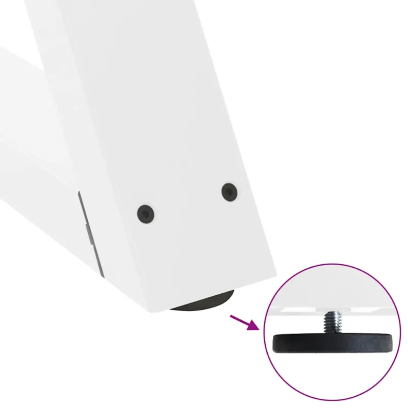 Kavos staliuko kojelės, 2 vnt., baltos, 70x(42-43,3) cm, plienas