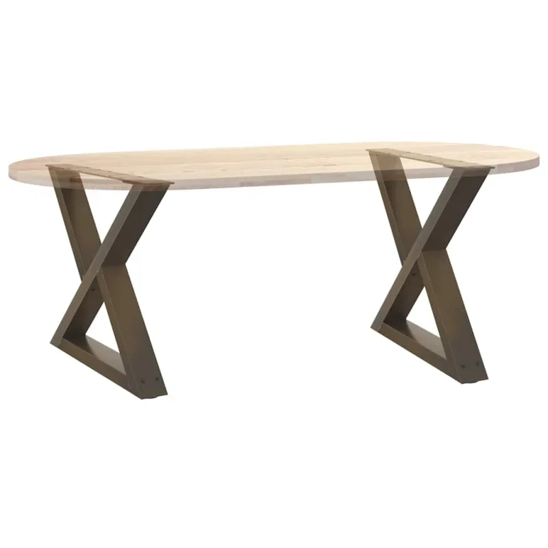Kavos staliuko kojelės, 2 vnt., natūralus plienas, 60x(42-43,3) cm, plienas