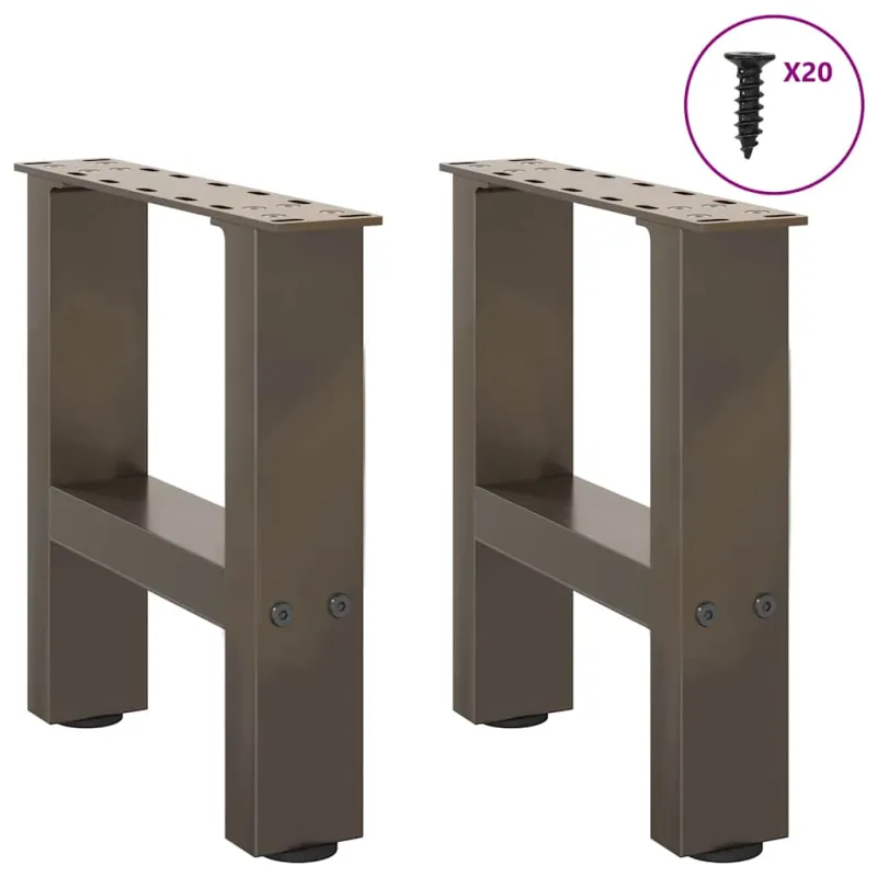 Kavos staliuko kojelės, 2 vnt., 40 x (30-31) cm, natūralus plienas
