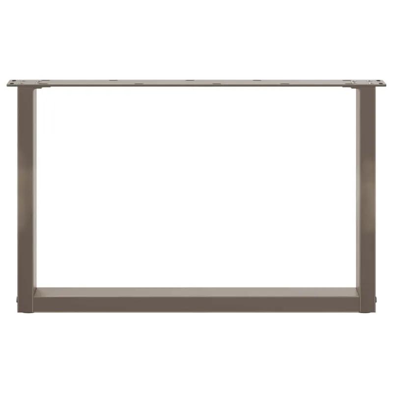 Kavos staliuko kojelės, U formos, 2 vnt., natūralus plienas, 60x(42-43) cm, plienas