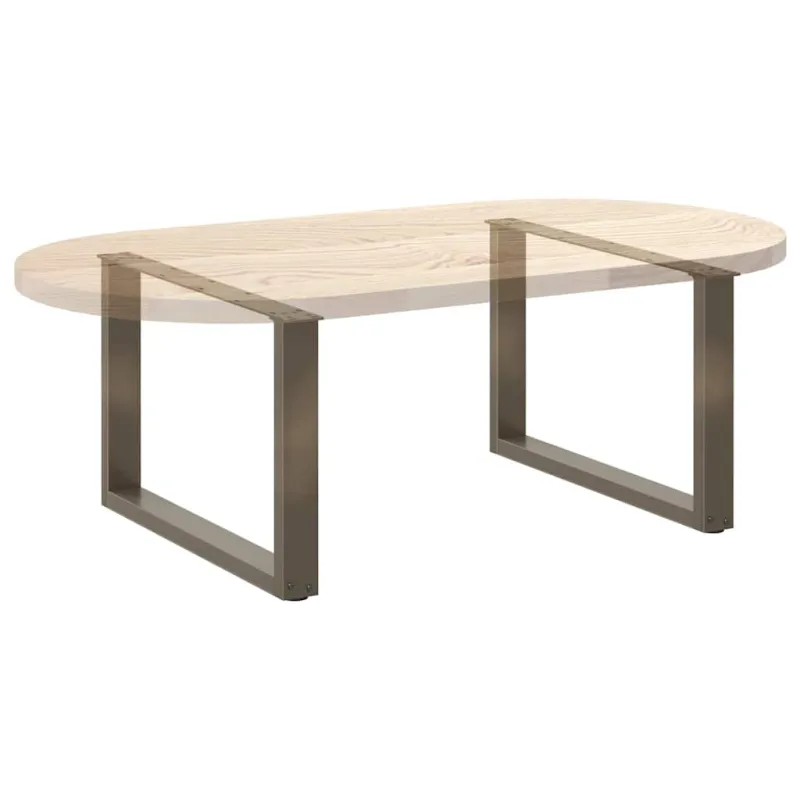 Kavos staliuko kojelės, U formos, 2 vnt., natūralus plienas, 60x(42-43) cm, plienas