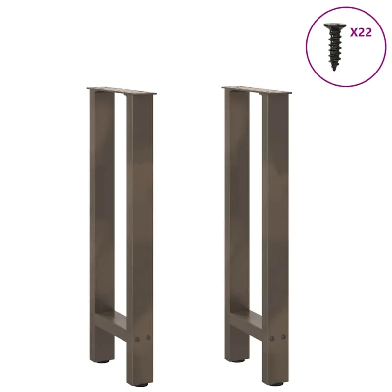 Konsolinio stalo kojos, 2 vnt., 38x(72-73) cm, natūralus plienas