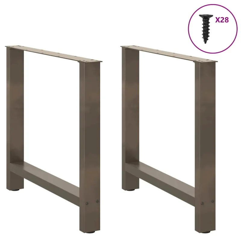 Valgomojo stalo kojos, 2 vnt., 80x(72-73) cm, natūralus plienas, plienas