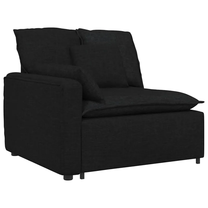 Modulinė sofa su pagalvėlėmis, juoda