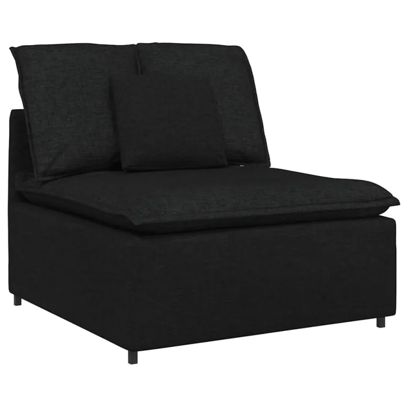 Modulinė sofa su pagalvėlėmis, juoda