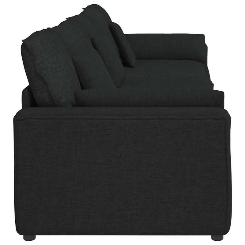 Modulinė sofa su pagalvėlėmis, juoda