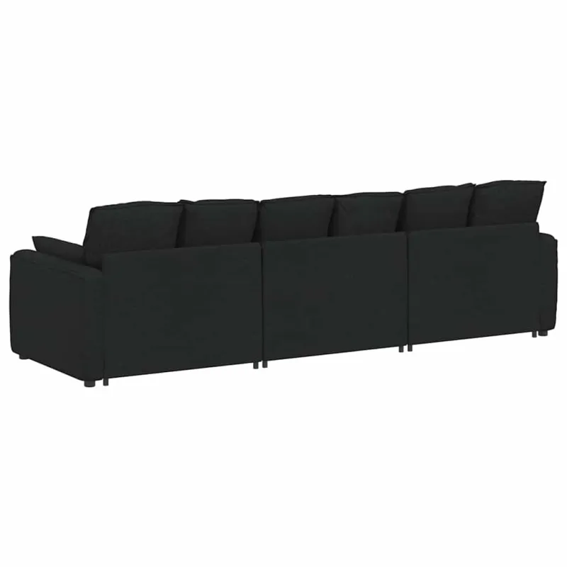 Modulinė sofa su pagalvėlėmis, juoda