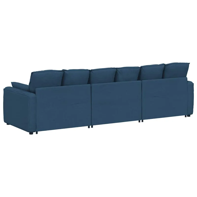Modulinė sofa su pagalvėlėmis, mėlyna
