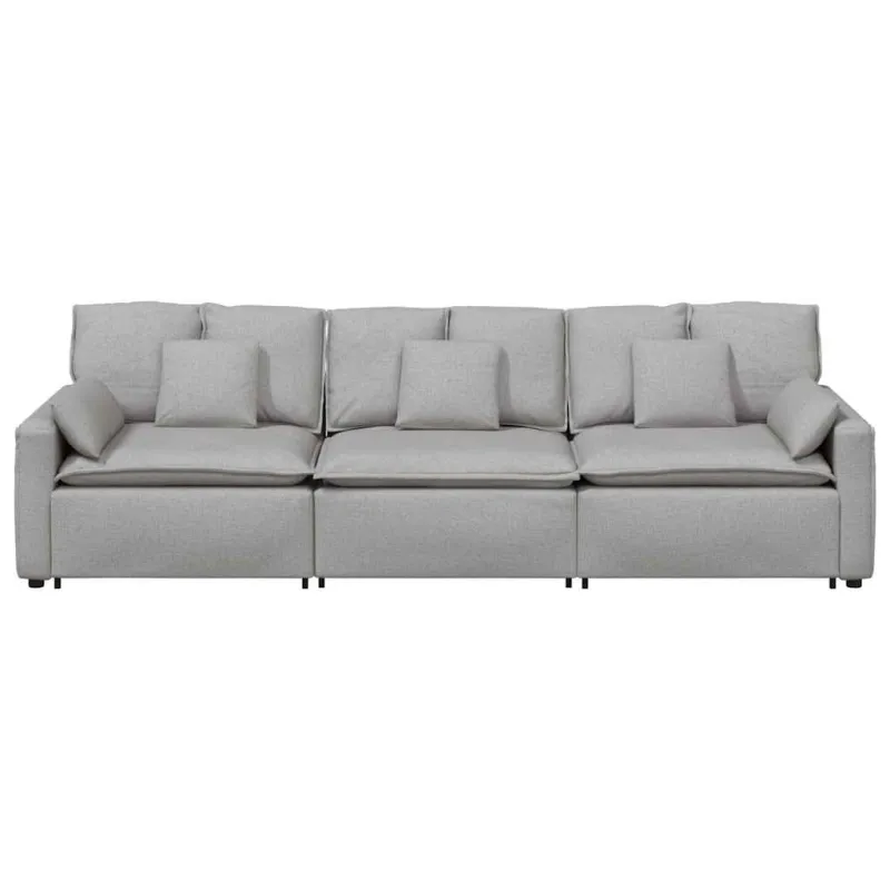 Modulinė sofa su pagalvėlėmis, debesų pilka