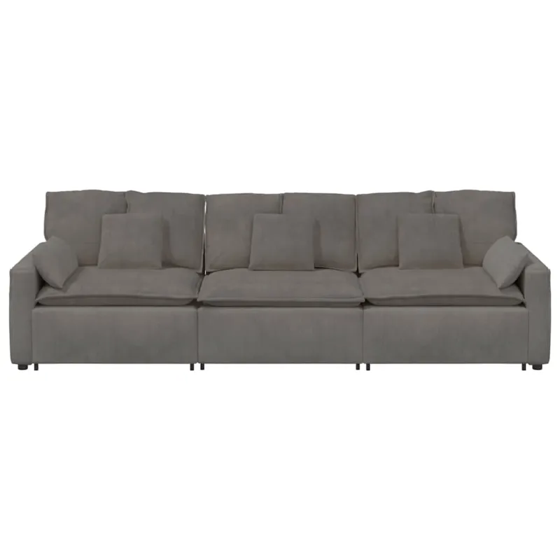 Modulinė sofa su pagalvėlėmis, šviesiai pilka