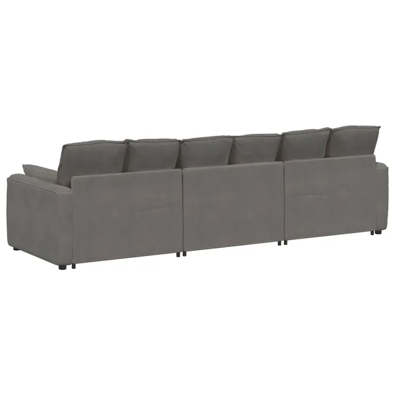 Modulinė sofa su pagalvėlėmis, šviesiai pilka