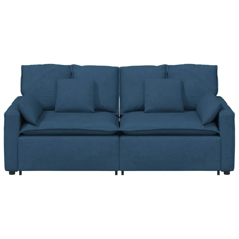Modulinė sofa su pagalvėlėmis, mėlyna
