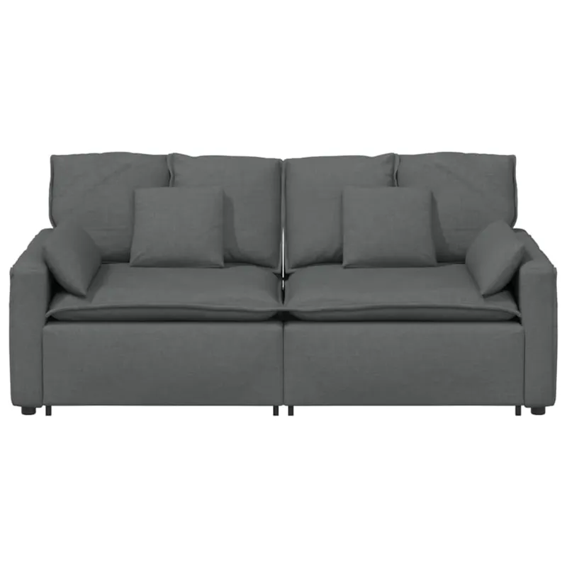 Modulinė sofa su pagalvėlėmis, tamsiai pilka
