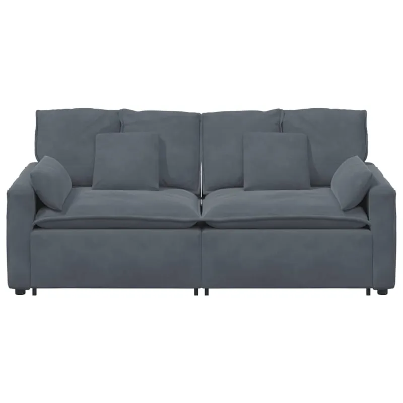 Modulinė sofa su pagalvėlėmis, tamsiai pilka