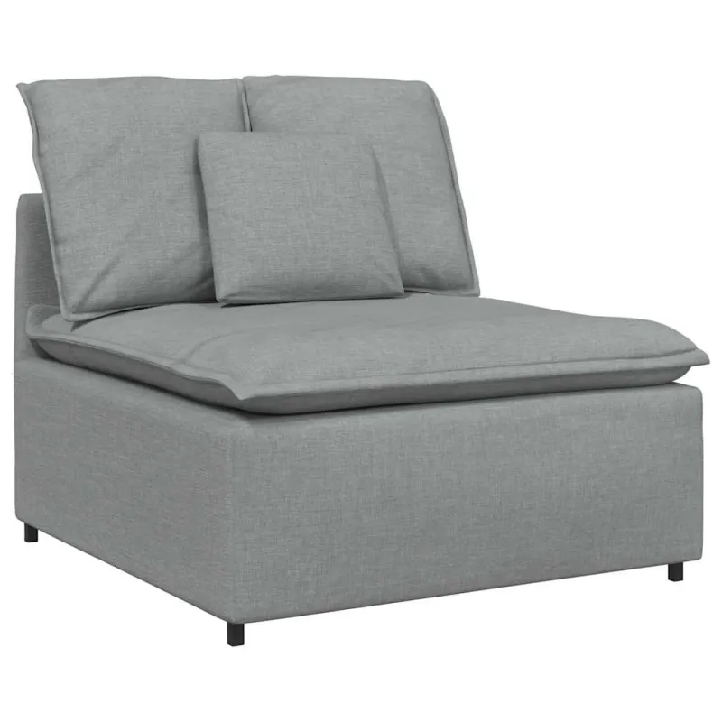 Modulinė sofa su pagalvėlėmis, audinys, šviesiai pilka