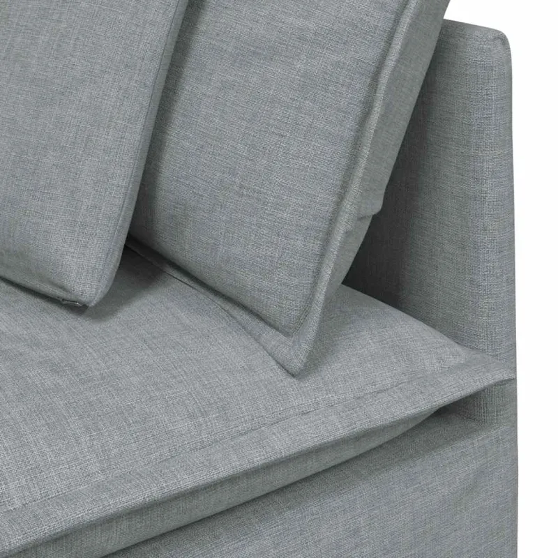 Modulinė sofa su pagalvėlėmis, audinys, šviesiai pilka