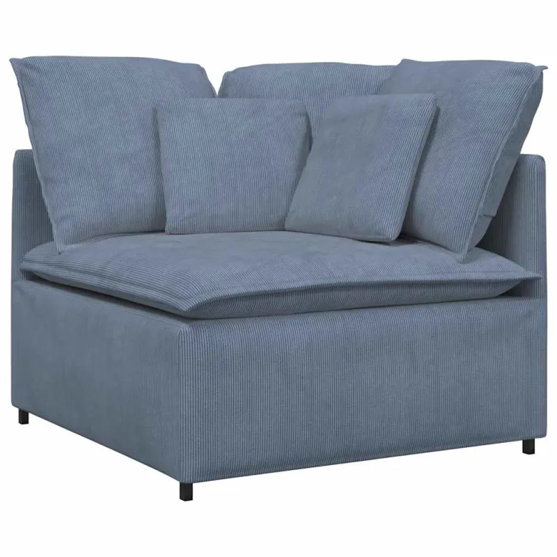 Modulinė sofa su pagalvėlėmis, velvetas, mėlyna