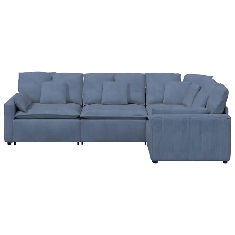 Modulinė sofa su pagalvėlėmis, velvetas, mėlyna