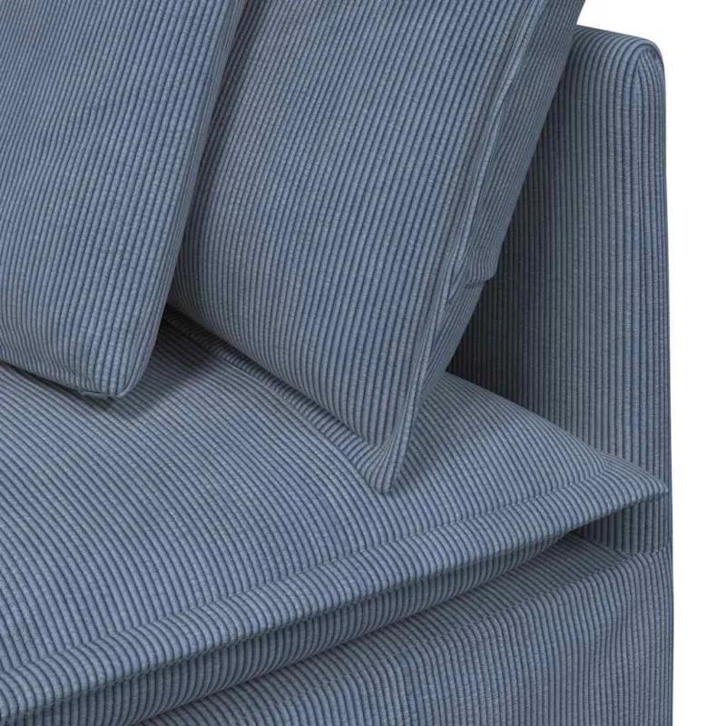 Modulinė sofa su pagalvėlėmis, velvetas, mėlyna