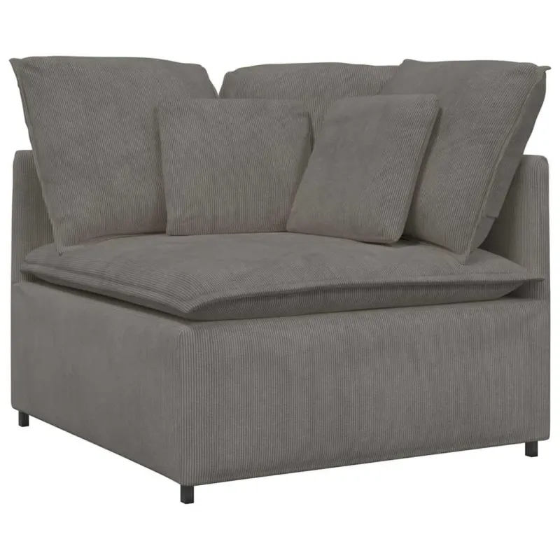 Modulinė sofa su pagalvėlėmis, šviesiai pilka, velvetas, audinys