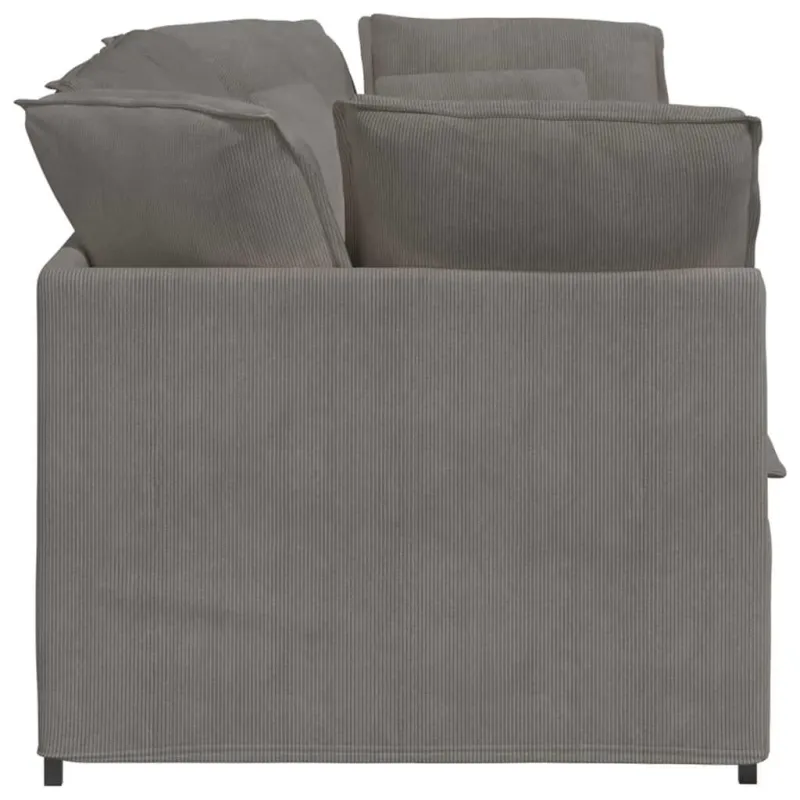Modulinė sofa su pagalvėlėmis, šviesiai pilka, velvetas, audinys
