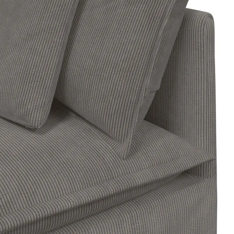 Modulinė sofa su pagalvėlėmis, šviesiai pilka, velvetas, audinys