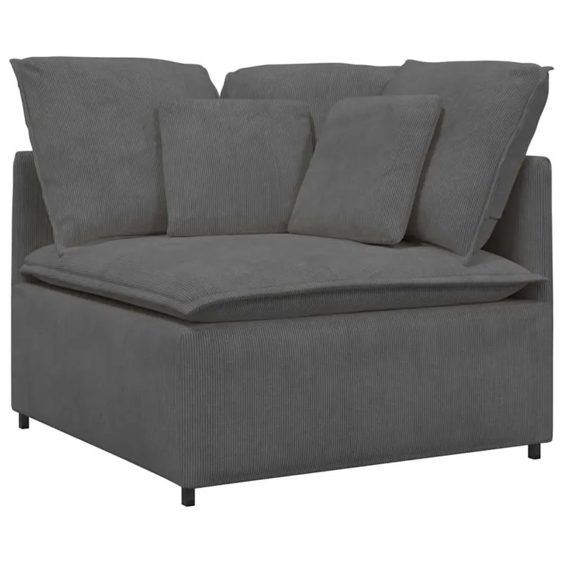 Modulinė sofa su pagalvėlėmis, velvetas, tamsiai pilka