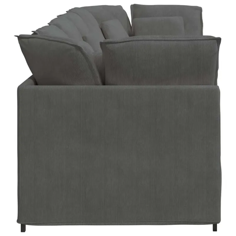 Modulinė sofa su pagalvėlėmis, velvetas, tamsiai pilka