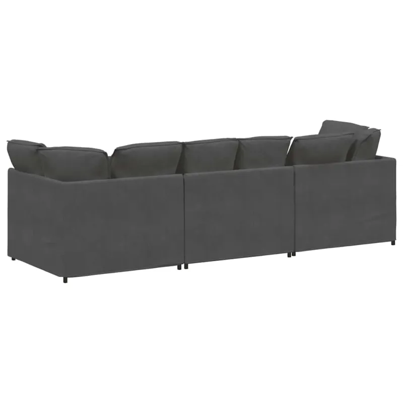 Modulinė sofa su pagalvėlėmis, velvetas, tamsiai pilka