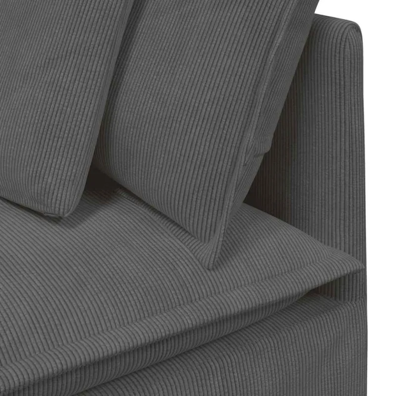 Modulinė sofa su pagalvėlėmis, velvetas, tamsiai pilka