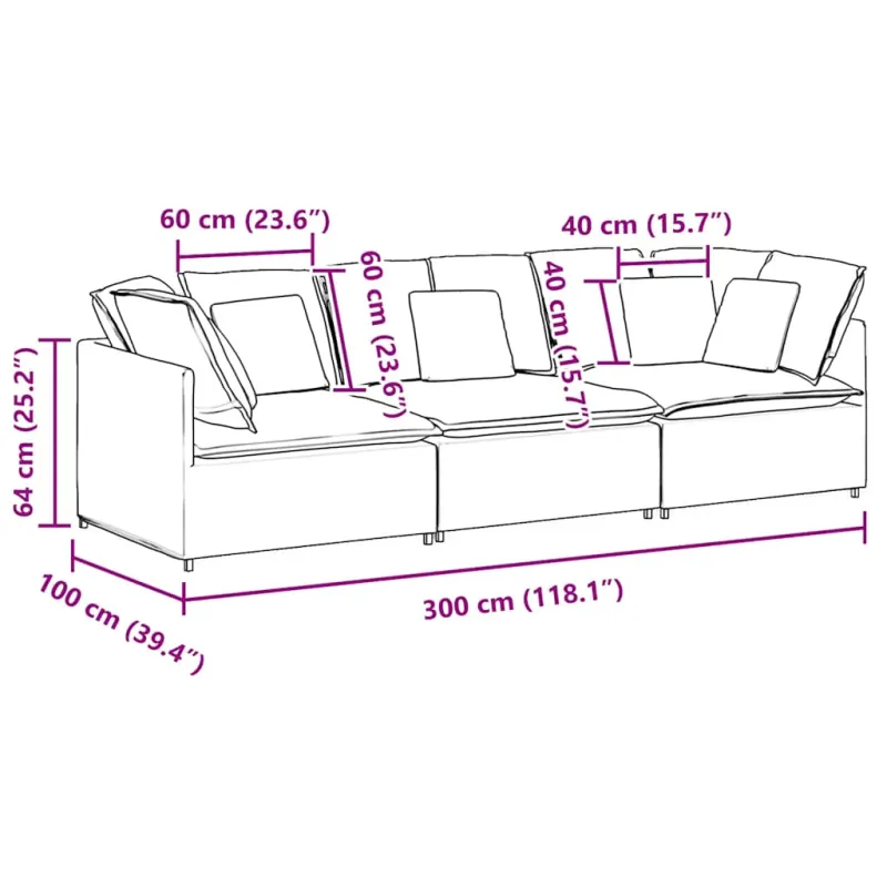 Modulinė sofa su pagalvėlėmis, velvetas, tamsiai pilka