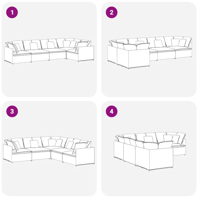 Modulinė sofa su pagalvėlėmis, aksominė, tamsiai pilka