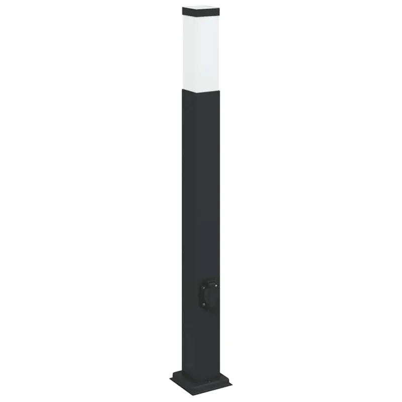 Šviestuvai su išleidimo anga, 3 vnt., 80 cm, juodi, IP44
